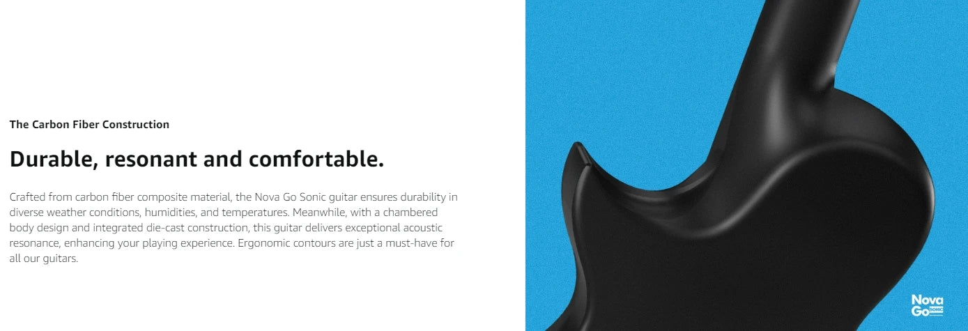 Enya Nova Go Sonic Carbon-Fiber Smart Electric Guitar – Built-In 10 W Speaker & On-Board Effects