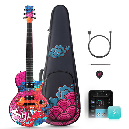 Enya Nova Go Sonic Carbon-Fiber Smart Electric Guitar – Built-In 10 W Speaker & On-Board Effects