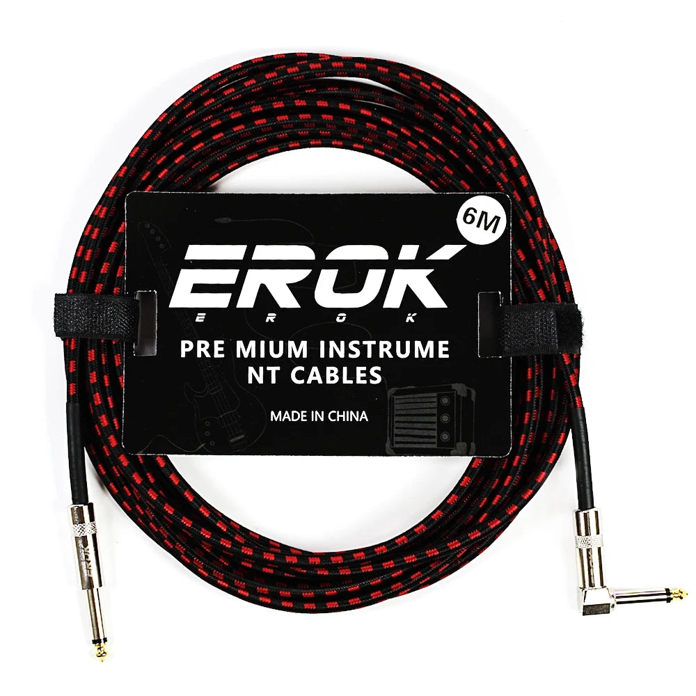 EROK 1.5M/3M/6M/10M Premium Guitar Cable 1/4 Inch Instrument Cable-Super Durable Guitar Chord- AMP Cord for Bass