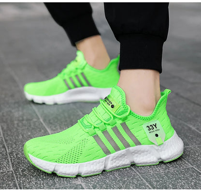 Breathable Mesh Men Shoes Trendy Lightweight Walking Flats Plus Size Male Tennis Sneakers Outdoor Running Fitness Shoes 2024