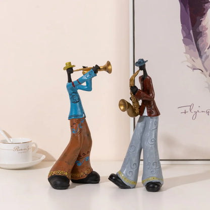 Creative American Band Decoration Musical Instrument Model Living Room Porch Study Nordic Arts And Crafts Statue Sculpture Home