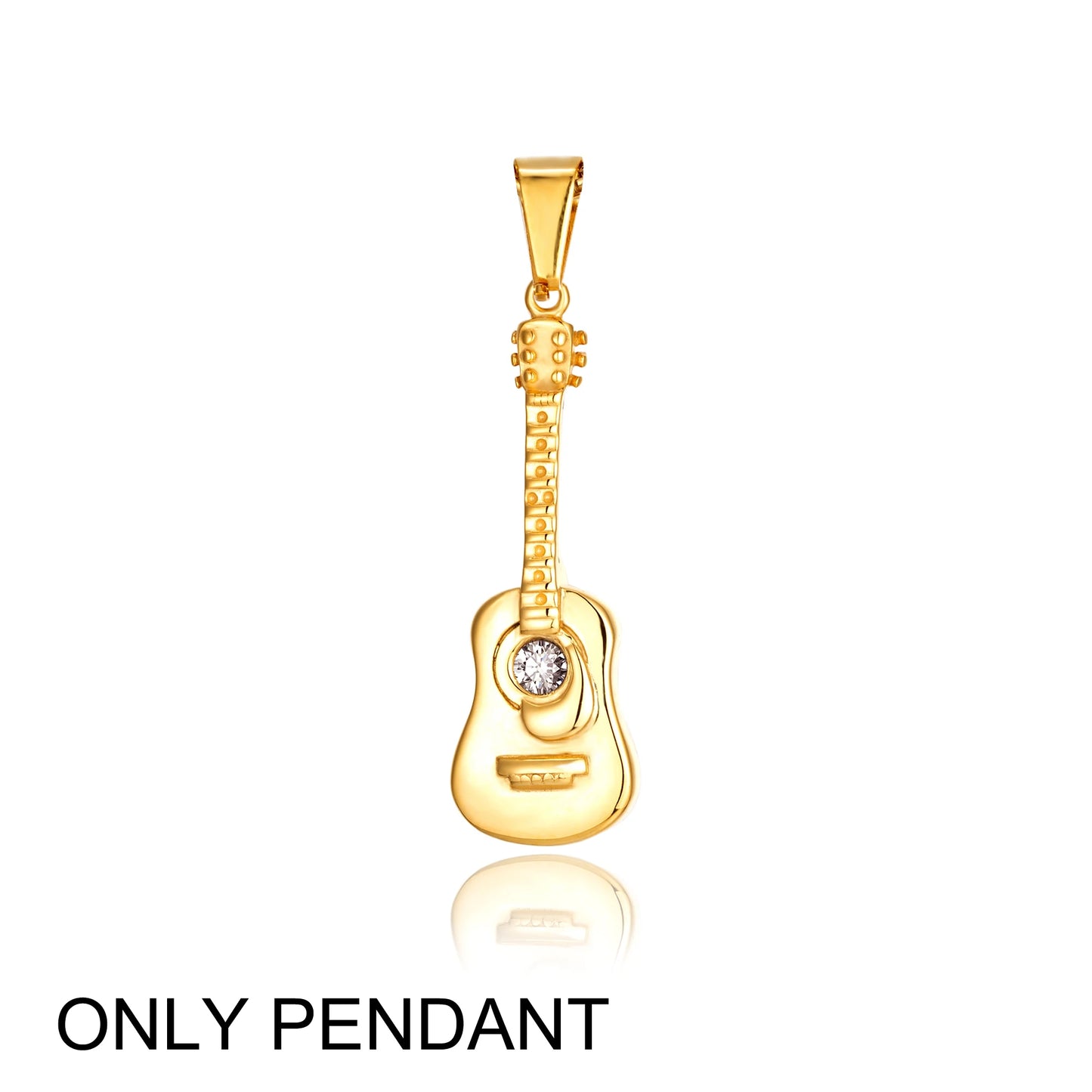Punk Guitar Shape pendant necklace Stainless Steel Men or Women Necklaces Jewelry Hiphop Rock Slide Music Element sweater Chains