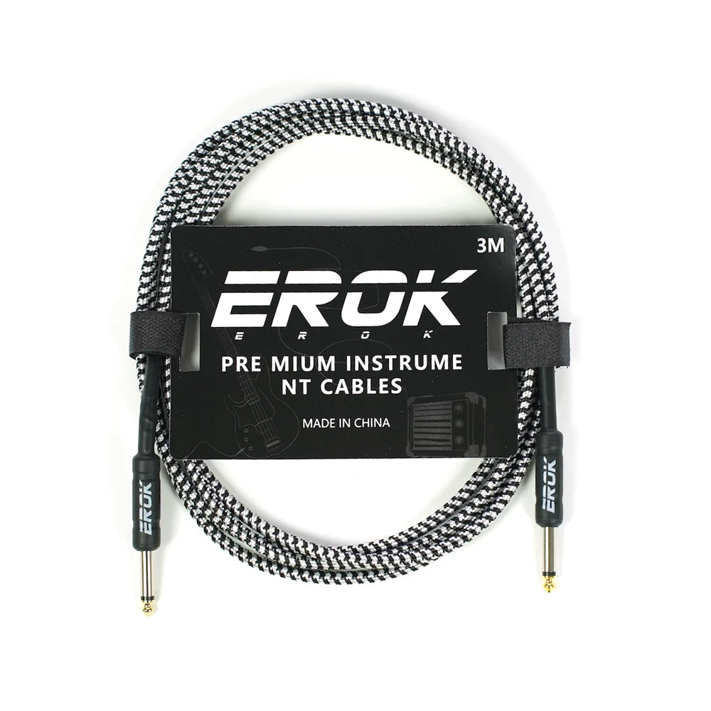 EROK 3/6/10M Guitar Audio Cable 6.35mm Plug No Noise Audio Wire Cord Musical Instrument Accessories Parts for Bass