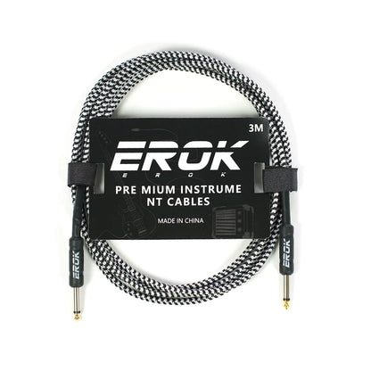 EROK 3/6/10M Guitar Audio Cable 6.35mm Plug No Noise Audio Wire Cord Musical Instrument Accessories Parts for Bass