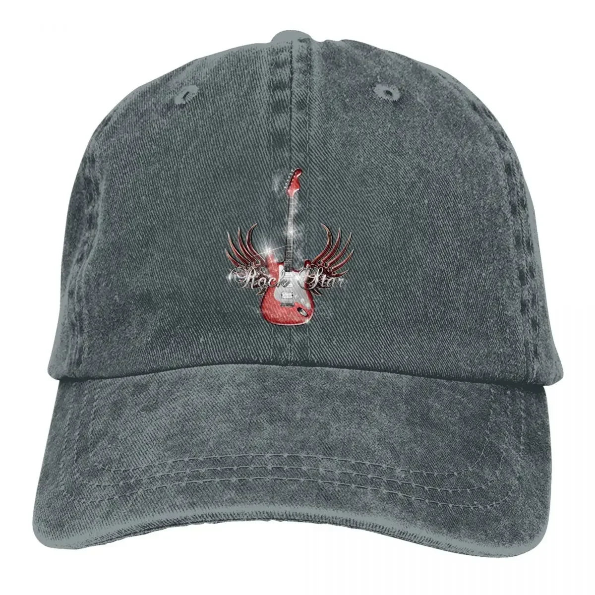 Rock Star Wing Baseball Cap Men Cowboy Hats Women Visor Protection Snapback Guitar Rock Caps