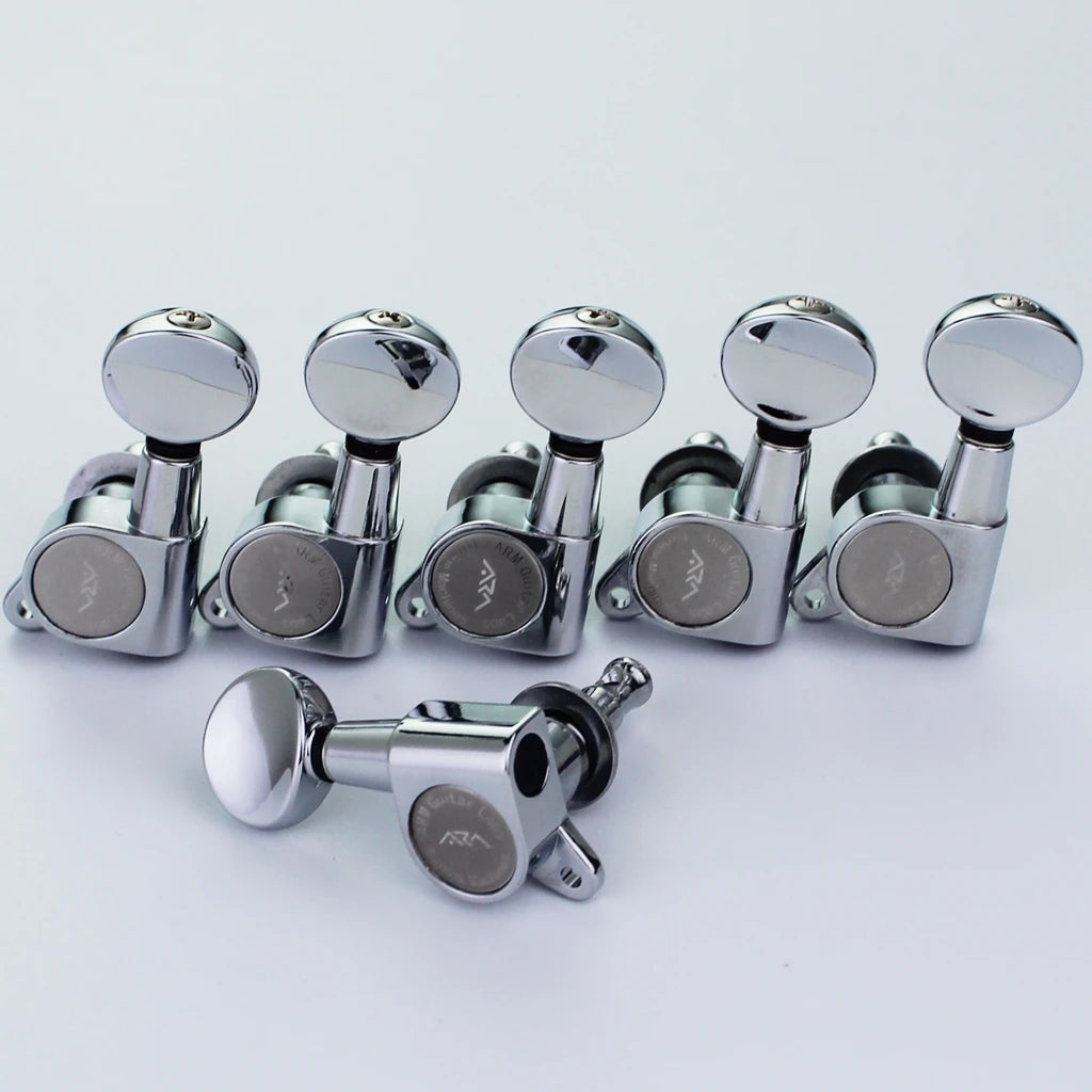 ARM Electric Guitar Machine Heads Metal Tuners Mini Oval Tuner for ST TL Chrome Black Gold Tuning Pegs