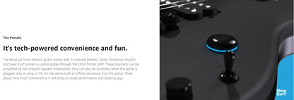 Enya Nova Go Sonic Carbon-Fiber Smart Electric Guitar – Built-In 10 W Speaker & On-Board Effects