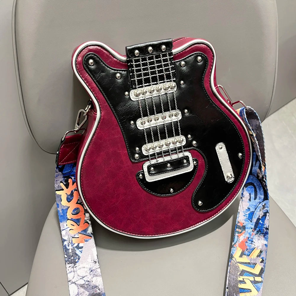 Purses And Handbags For Women Luxury Designer Leather Crossbody Shoulder Bag Handmade Guitar Shape purse Bags Purse