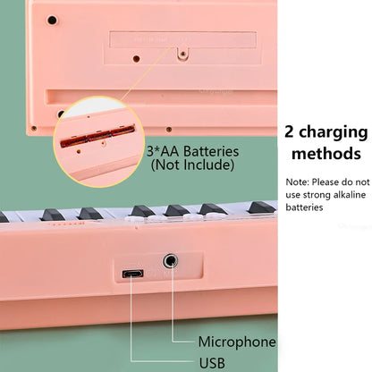 37-Key Rechargeable Electronic Piano Keyboard + Mic – Educational Music Toy for Kids