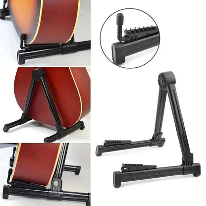 Miwayer Folding A‑Frame Guitar Stand – Universal ABS Floor Support for Acoustic, Electric, Bass & Ukulele