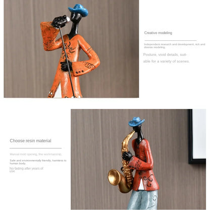 Creative American Band Decoration Musical Instrument Model Living Room Porch Study Nordic Arts And Crafts Statue Sculpture Home