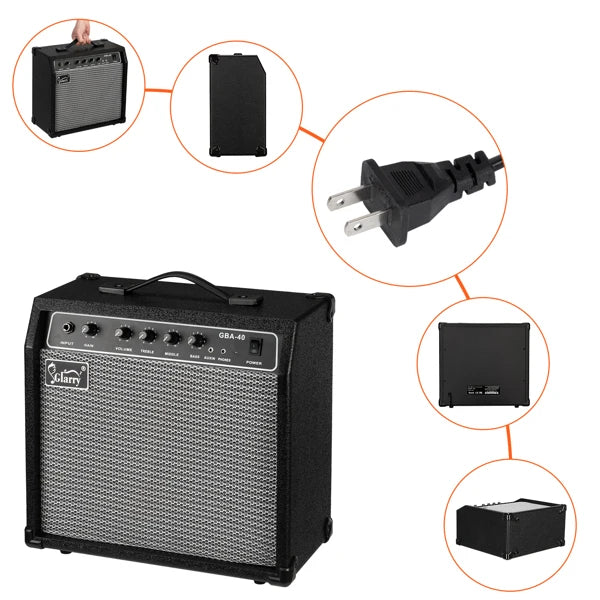40W GBA-40 Electric Bass Amplifier Black