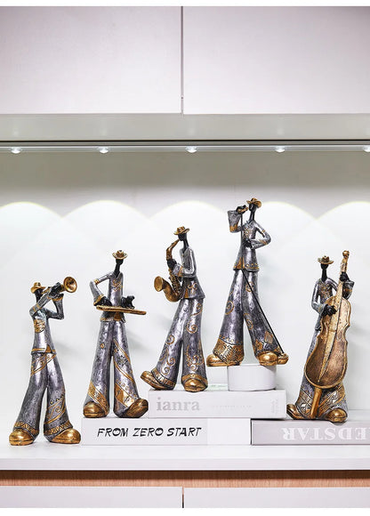 Creative American Band Decoration Musical Instrument Model Living Room Porch Study Nordic Arts And Crafts Statue Sculpture Home