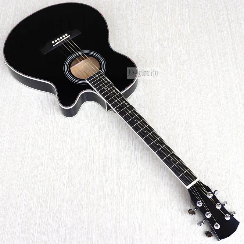 Thin-Body Acoustic-Electric Guitar Bundle – Beginner Guitar with Free Gig Bag & Extra Strings