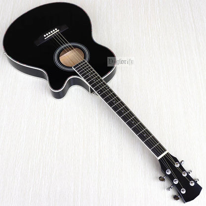 Thin-Body Acoustic-Electric Guitar Bundle – Beginner Guitar with Free Gig Bag & Extra Strings