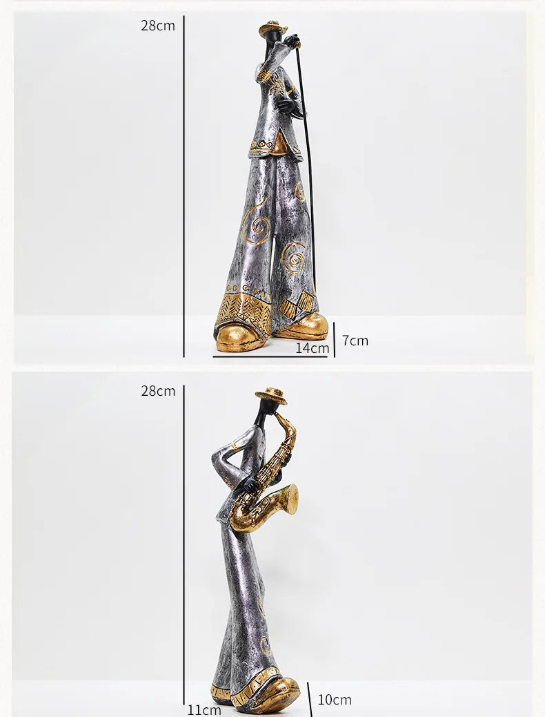 Creative American Band Decoration Musical Instrument Model Living Room Porch Study Nordic Arts And Crafts Statue Sculpture Home