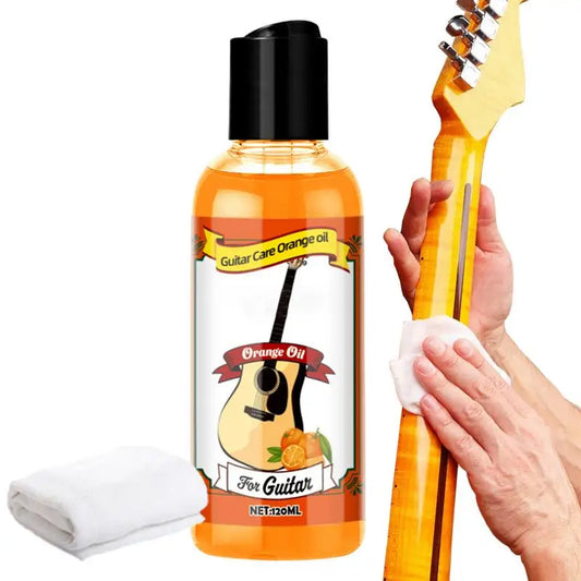 Fretboard Conditioner Guitar Care Oil Cleaner Polish Kit 120ml Polishing Oil Portable Guitar Care Orange Oil with Cleaning Cloth