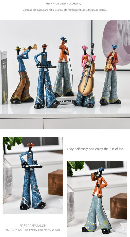 Creative American Band Decoration Musical Instrument Model Living Room Porch Study Nordic Arts And Crafts Statue Sculpture Home