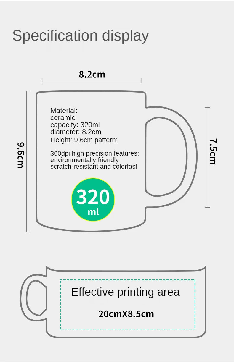Music Lover's White Ceramic Mug with Headphones & Music Notes Design - Reusable Coffee Cup for Tea, Hot Chocolate - Hand Wash On
