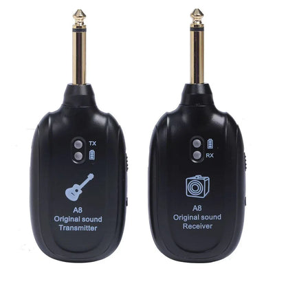 A8 UHF Electric Guitar Wireless System Transmitter Receiver Set Low latency Built-in Rechargeable For Electric Guitar Bass
