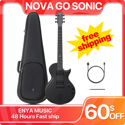 Enya Nova Go Sonic Carbon-Fiber Smart Electric Guitar – Built-In 10 W Speaker & On-Board Effects