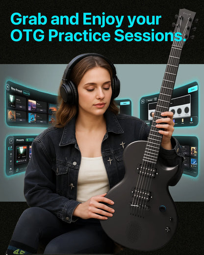 Enya Nova Go Sonic Carbon-Fiber Smart Electric Guitar – Built-In 10 W Speaker & On-Board Effects