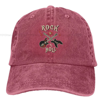 Rock N Roll Multicolor Hat Peaked Women's Cap Guitar Lovers Personalized Visor Protection Hats