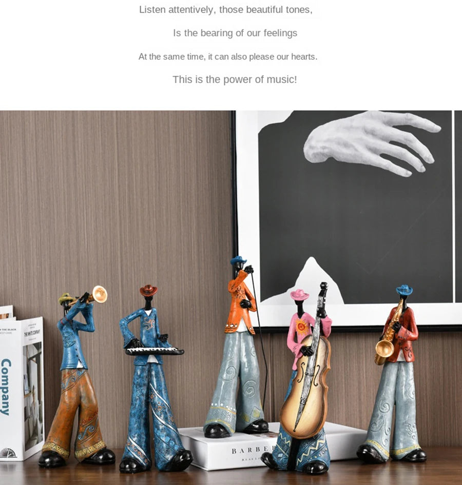 Creative American Band Decoration Musical Instrument Model Living Room Porch Study Nordic Arts And Crafts Statue Sculpture Home