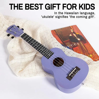 21″ Soprano Violet Ukulele – Beginner Bundle with Gig Bag, Strap & Picks