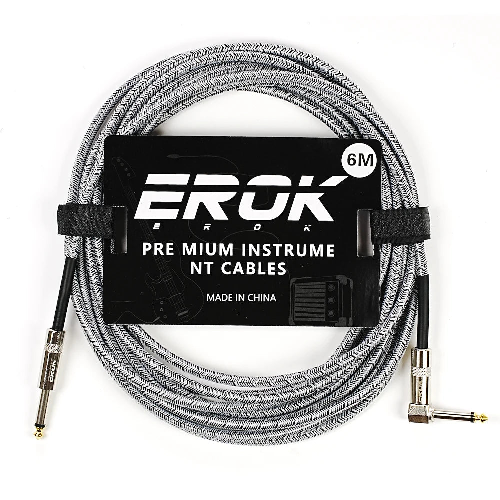 EROK 1.5M/3M/6M/10M Premium Guitar Cable 1/4 Inch Instrument Cable-Super Durable Guitar Chord- AMP Cord for Bass