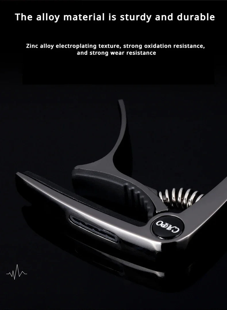 Excellent Metal Guitar Capo Adjustment Clip Guitar Capo for Acoustic Electric Guitars Bass Ukulele with Picks Holder 1PC