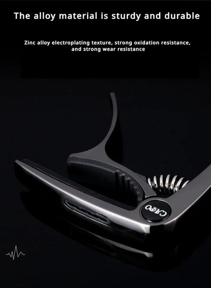 Excellent Metal Guitar Capo Adjustment Clip Guitar Capo for Acoustic Electric Guitars Bass Ukulele with Picks Holder 1PC