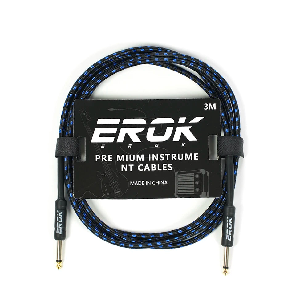 EROK 3/6/10M Guitar Audio Cable 6.35mm Plug No Noise Audio Wire Cord Musical Instrument Accessories Parts for Bass