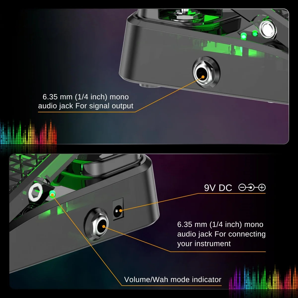 MP-1 Wah/Volume Pedal: Offers Silent Operation and Precise Control w/Noise-Reduction Feet/A Plug-and-Play Effect Guitar Pedal