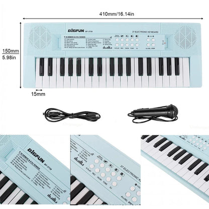 37-Key Rechargeable Electronic Piano Keyboard + Mic – Educational Music Toy for Kids