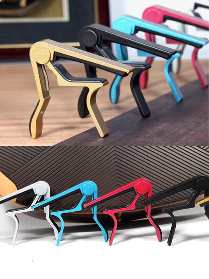 PU Leather Guitar Pick Bag + Alloy Capo & Metal Tuning Clip – Essential Guitar Accessory Kit